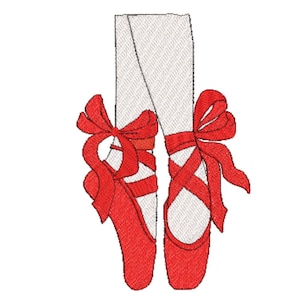 Ballerina-Hausschuhe-Stickerei-Design, Maschinenstickerei-Design, Ballett-Hausschuhe-Design, Ballerina-Schuh-Design, Musik-Stickerei, 4 Größen