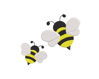 Two Mini Bee Embroidery Design, 5 Sizes, Bee Machine Embroidery Design, Little Bee Embroidery, Trendy Embroidery, Kid Embroidery