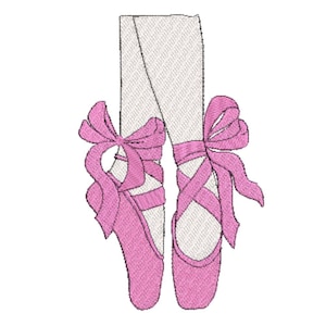 Ballerina-Hausschuhe-Stickerei-Design, Maschinenstickerei-Design, Ballett-Hausschuhe-Design, Ballerina-Schuh-Design, Musik-Stickerei, 4 Größen