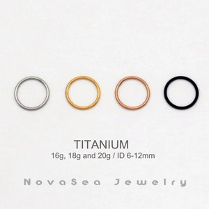 20G/18G/16G Titanium Hinged Segment Nose Ring - Nose Hoop - Septum Rings - Hoop Earring - Seamless Hinged Clicker Hoop - Cartilage Hoops
