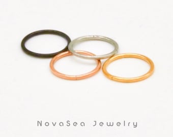20G/18G/16G Titanium Hinged Segment Nose Ring - Gold Nose Hoop - Hoop Earring - Septum Ring - Seamless Hinged Clicker Hoop - Cartilage Hoop