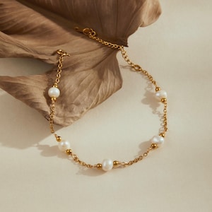 Freshwater Pearl Bracelet - 14K Gold Bracelet - Bridal Bracelet - Bridesmaid Jewelry -Wedding Bracelet -Bridesmaid Gift -Minimalist Bracelet