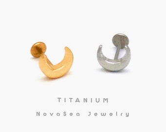 20G/18G/16G schattige maan push-pins labret-oorbel-schroefdraadloze platte achterkant-oorbel-tragus-nagel-helix kraakbeen-neusknop-platte achterkant Stud