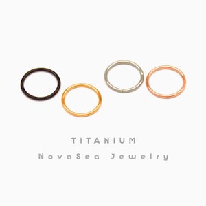 20G/18G/16G Titanium Hinged Segment Nose Ring - Nose Hoop - Septum Ring - Hoop Earring - Cartilage Hoop - Seamless Hinged Clicker Hoop