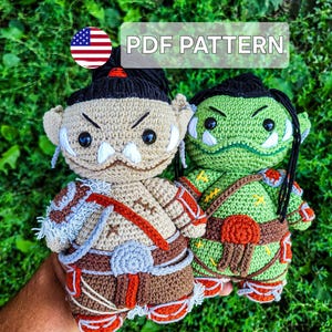 Amigurumi Orc Bundle Crochet Pattern PDF – Handmade Fantasy Doll Tutorial, DIY Gamer Gift