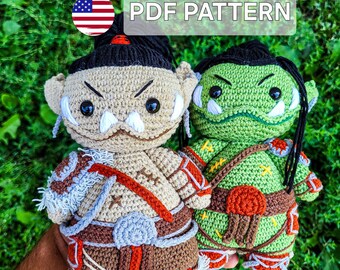 Amigurumi Orc Bundle Crochet Pattern PDF – Handmade Fantasy Doll Tutorial, DIY Gamer Gift