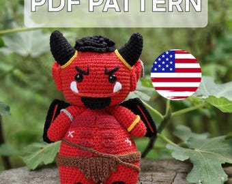 Crochet Demon Toy Pattern | Amigurumi Devil Doll Tutorial Gift