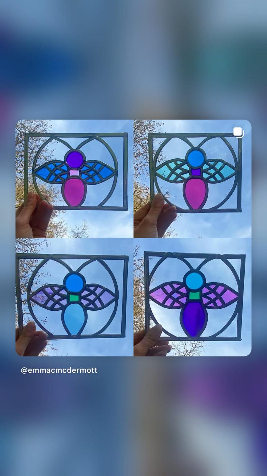Insect Colourful Bug Stained Glass Art Gift - Etsy