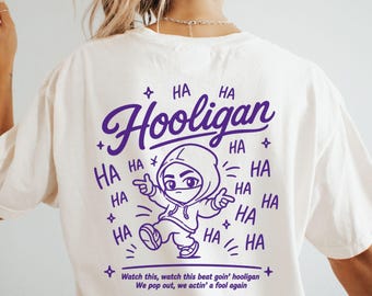 KPop Concert Shirt, Comfort Colors Hooligan T-Shirt, Retro Graphic, Oversized Shirt, Trendy Tee, Gift for KPop Lover, BTS Song Army Tee