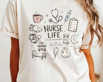 Nurse Life Shirt Comfort Colors, RN T-Shirt, Nurse Gift for Women, Cute Nursing School Shirt, Nurse Appreciation Tee