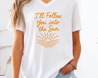 V-Neck Into the Sun T-Shirt, BTS Lyrics T-Shirt, Trendy Tee, Gift for KPop Lover, BTS Song Army Tee, KPop Concert Outfit