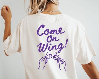 Comfort Colors Come On Wing T-Shirt, Retro Graphic, Vintage Oversized Shirt, Trendy Tee, Borahae I Purple You, BTS Themed Shirt