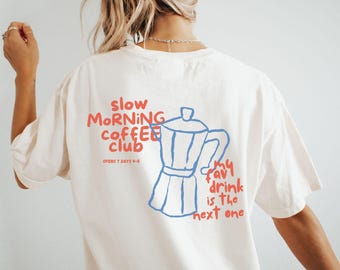 Coffee Club, Vintage Comfort Colors Shirt, Oversized Retro Graphic TShirt, Trendy Tee, Comfort Colors®, Coffee Lovers Gift