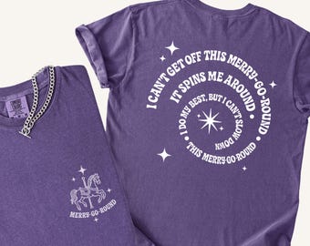 BTS Merry Go Round Lyric Shirt, Comfort Colors Oversized Graphic Tshirt, Trendy Tee, Gift for KPop Lover, BTS Song Army Tee
