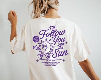 Comfort Colors Into the Sun T-Shirt: Retro Graphic, Oversized Shirt, Trendy Tee, Gift for KPop Lover, BTS Song Army Tee, I Purple You