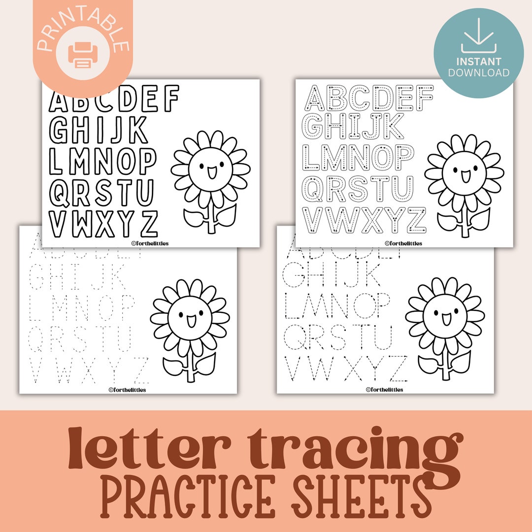 Sunflower Alphabet Tracing Alphabet Printable Worksheets Learn