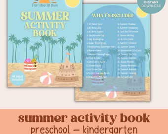 Summer Activity Book | Summer Activity Pages | Pre-k & Kindergarten Printables | Summer Themed Morning Menu | Kindergarten At Home | Summer