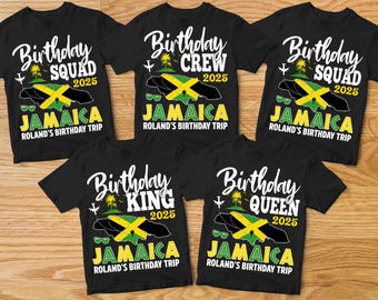 Jamaica Birthday Trip T-shirt, Personalized Name Birthday Shirt, Jamaica Birthday Queen Tee, Jamaica Birthday Crew Shirt, Birthday Squad Tee