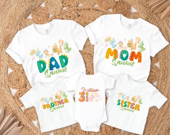 Dinosaur Birthday shirt, Dinosaur personalized birthday shirt,Dino birthday shirt, Dinosaur family matching shirts, t-rex birthday boy, Dino