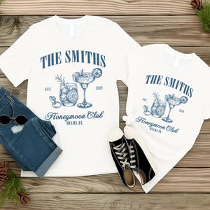 Custom Honeymoon Social Club Tshirts, Mr and Mrs Shirts, Just Married Shirts, Honeymoon Club Shirts, Couple Tee, Honeymoon Gift For Newlywed