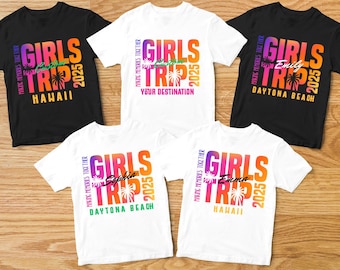 Custom Girls Trip 2026 Shirts Personalized Girl Vacation Weekend Matching Tshirts Beach Summer Vacay Mode Tees Girl Gang Group T-shirts Gift