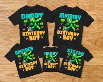 Dabbing Game Character Birthday Shirts, Game Pixel Character Shirt, Boy Birthday Shirt, Family Matching Birthday Shirt, Birthday Gift Shirts