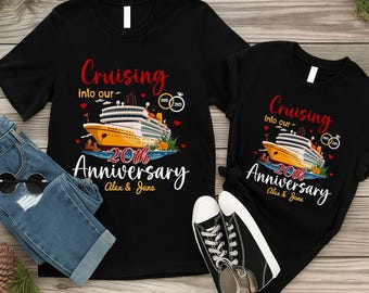 Custom Anniversary Cruise Shirt, Personalized Couple Cruise Vacation Tee, Matching Family Cruise Shirt, 2026 Wedding Anniversary Cruise Gift