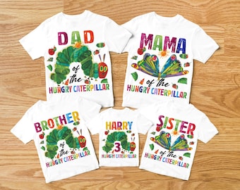 Hungry Caterpillar First Birthday Shirt,Family Matching Caterpillar Birthday Party Shirt,Baby's First Birthday Gift, Caterpillar Theme Shirt