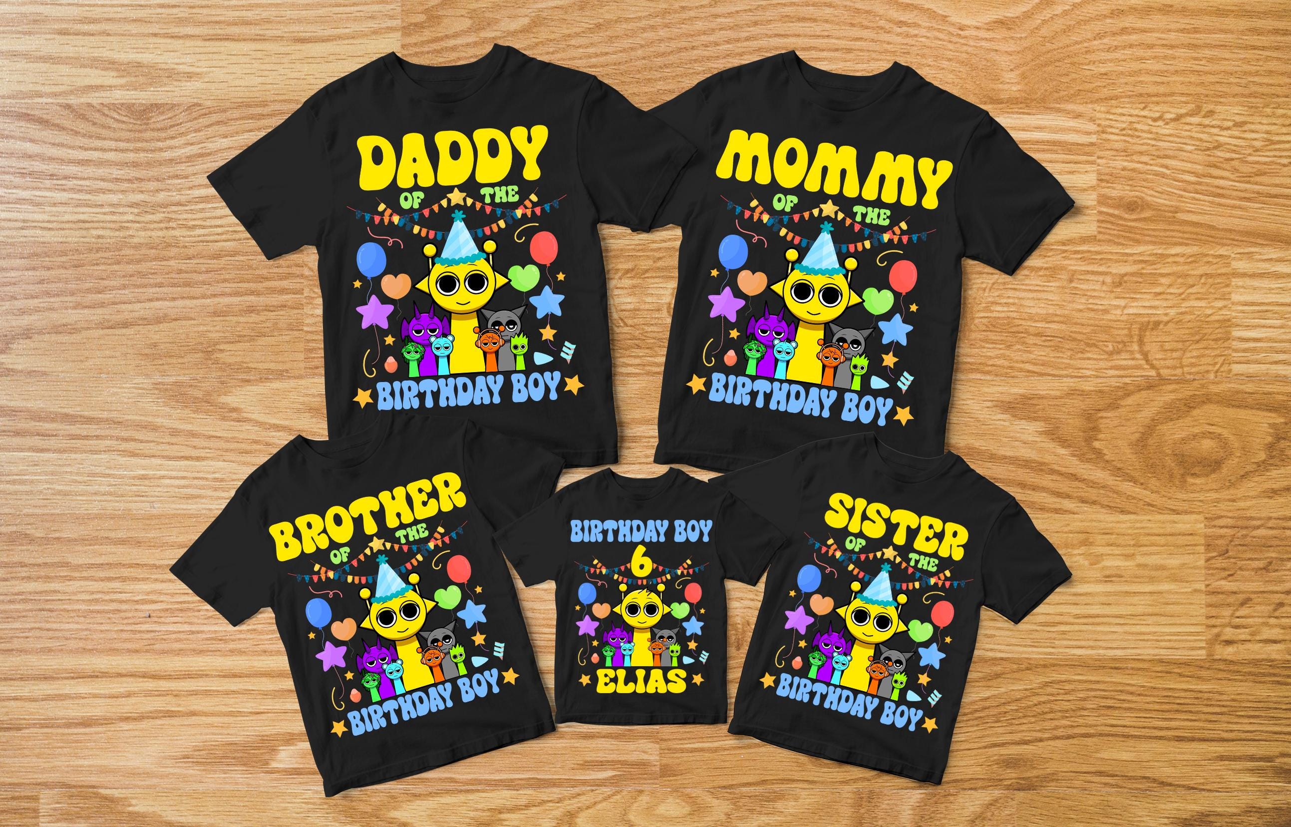 Sprunki Birthday Family Shirt, Boy Custom Sprunki Birthday Mom Dad Shirt,Sprunki Birthday Lime Tee, Roblo Game Birthday shirt, Sprunki Simon