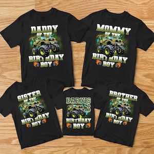 Monster Truck Birthday Shirt, Family Birthday Truck Shirt, Birthday Boy Monster Truck Shirt, Custom Monster Truck Birthday Shirt, Cars Theme