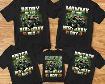 Monster Truck Birthday Shirt, Family Birthday Truck Shirt, Birthday Boy Monster Truck Shirt, Custom Monster Truck Birthday Shirt, Cars Theme