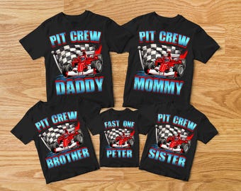 Fast One Pit Crew Birthday Shirt, Car Race Birthday Tee, Birthday Boy Shirt, Family First Birthday Party Shirts, Fast One 1st Birthday Shirt