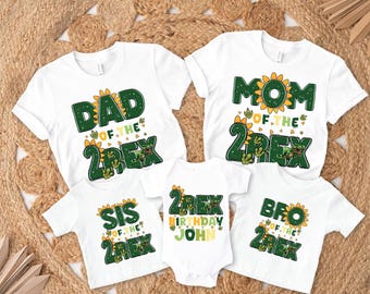 Custom Matching Family Two T-Rex Shirt, Dinosaur Shirt, Daddysaurus, Mamasaurus Shirt, Two Saurus Shirt, 2nd Birthday Shirt, Dinosaur Outfit