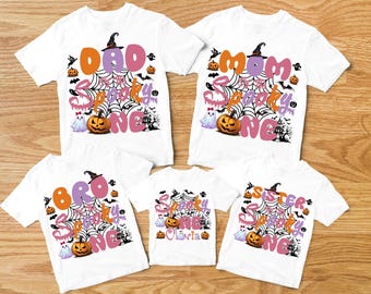 Custom Halloween Birthday Shirt Personalized Ghoul Kids Shirt, Dad Mom of The Spooky One Retro Halloween Ghost 1st Bday Shirt
