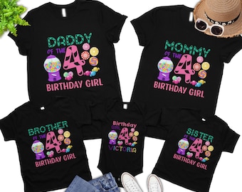 Candy Birthday Tshirt, Family Birthday, Birthday Girl Shirt, Lollipop birthday, Sweet Candy, Personalized Birthday Girls, Candyland Shirt