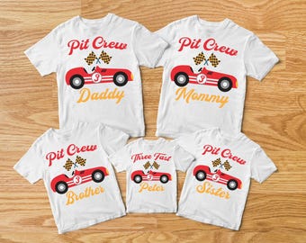 Three Fast Birthday Shirt, Race Car Birthday Shirt,3rd Birthday Shirt, Two Fast Matching Family Birthday Shirts, Pit Crew Birthday Boy Shirt