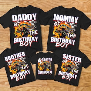 Monster Truck Birthday Shirt, Family Birthday Truck Shirt, Birthday Boy Monster Truck Shirt, Custom Monster Truck Birthday Shirt,Crushing It