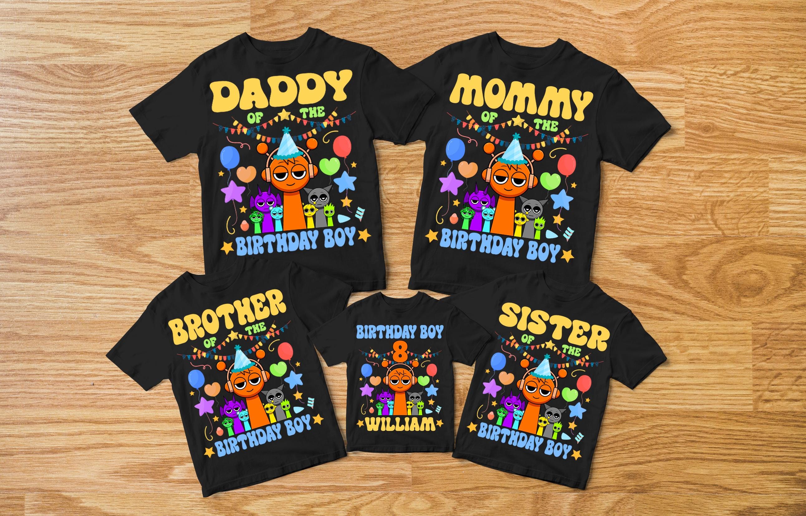 Sprunki Game Matching Family Shirt, Sprunki Birthday Shirt