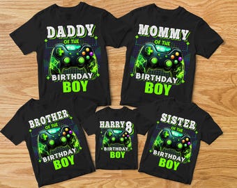 Gamer Family Birthday Boy Shirt, Video Game Lover Kids Shirt, Matching Family Shirt, Gaming Birthday Shirt, Gaming Theme Birthday,Game Theme