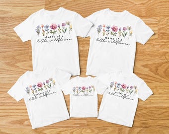 Wildflower Mommy and Me Birthday Shirts, Wildflower Birthday, Family Wildflower Shirts, Girl Boho Birthday Party, Wildflower Birthday Outfit