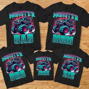 Monster Truck Birthday Shirt, Family Birthday Truck Shirt, Birthday Boy Monster Truck Shirt, Custom Monster Truck Birthday Shirt, Cars Theme