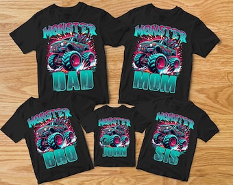 Monster Truck Birthday Shirt, Family Birthday Truck Shirt, Birthday Boy Monster Truck Shirt, Custom Monster Truck Birthday Shirt, Cars Theme