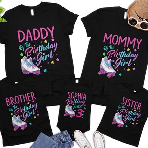 Roller Skate Party, Skate Birthday Shirt, Birthday Shirt for Girl, Matching Family shirts Roller Skating TShirt,Rolling into 3 Birthday Girl