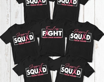 Custom Breast Cancer Support Squad Shirt, Her fight is our fight shirt, Breast Cancer Shirt, Family Breast Cancer, Cancer Support team Shirt