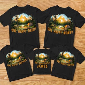 One happy Camper, camping 1st birthday, first birthday shirt, camping first birthday, camping theme, one happy camper matching family tees