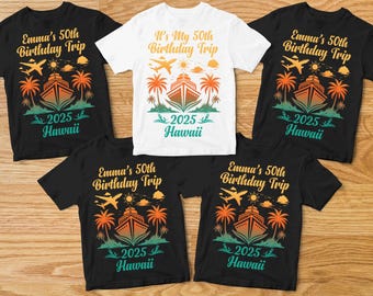 Custom Cruise Birthday Trip Shirt 2026, Matching Shirt For 50th Birthday Trip Tshirt, Personalized 60th Birthday Trip Shirts Family Vacation