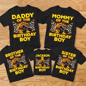 Monster Truck Birthday Shirt, Family Birthday Truck Shirt, Birthday Boy Monster Truck Shirt, Custom Monster Truck Birthday Shirt, Cars Bday