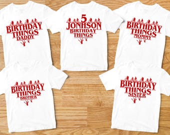 Custom Birthday Things Family Shirt, Party Graphic Tee