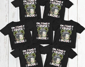 On Family Cruise Mode Tee, Summer Vacation Tee, Family Matching Tee, Cruise Vibes Shirt, Family Vibes Tee, Summer Holiday Tee, Retro Summer