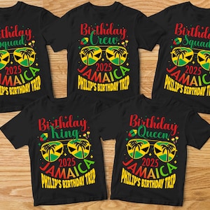 Jamaica Birthday Shirt, Jamaica Squad and Crew 2025 Shirt, Jamaica Queen and King 2025 Shirt,Jamaica Matching Family Shirt, Jamaica Vacation